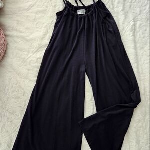 Black jumpsuit with tie string